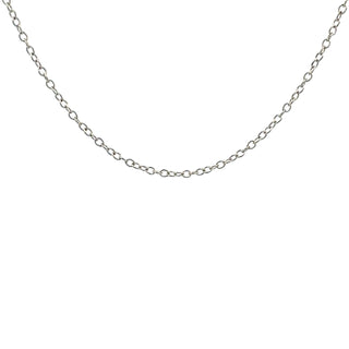 Rhodium-Plated Sterling Silver 1.4 mm Diamond-Cut Cable 16" Chain