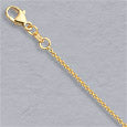 14K Natural Yellow Gold Round Cable 1.3mm 16"