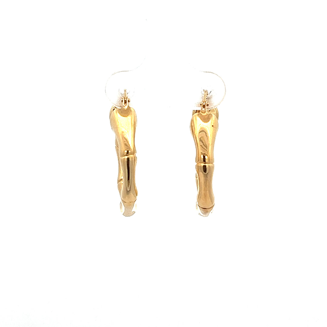 14K Medium 25mm Bamboo Hoops