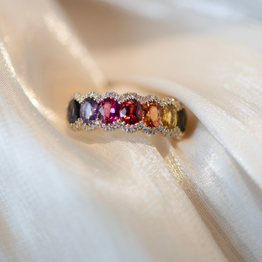 14KY Multi Color Sapp 2.12ctw,