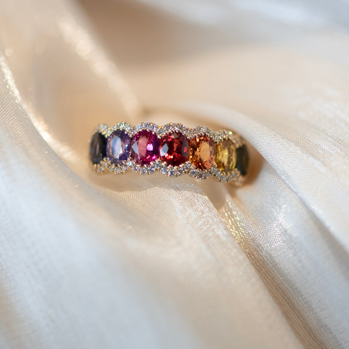 14KY Multi Color Sapp 2.12ctw,