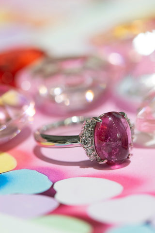 Platinum Pink Tourmaline Ring