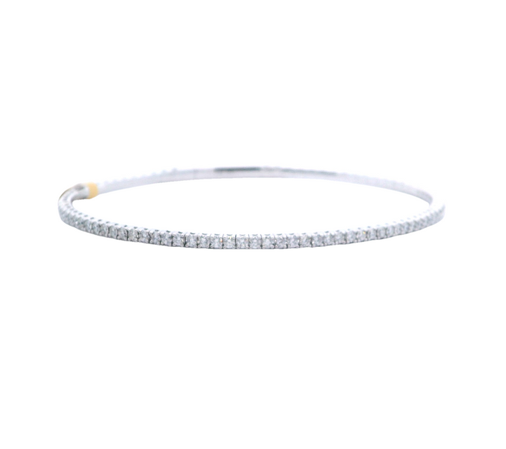 14K White Gold Diamond Flex Bangle (1.45 carat)