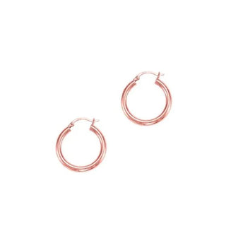 14K Rose Gold 3x25mm Hoop Earring