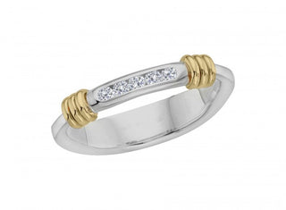 SS /14K Diamond Signature Ring Size 8