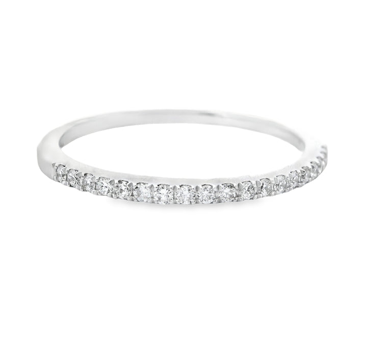 14K White Gold 19 Diamond Shared Prong Band