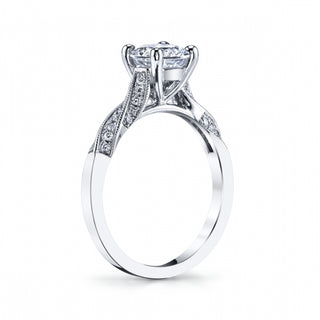 Twisted Shank Diamond Engagement Ring Semi-Mount In White Gold