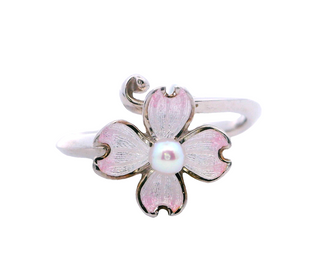 Sterling Silver White Dogwood Ring