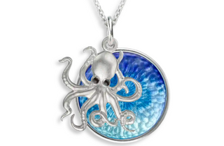 Blue Octopus Necklace