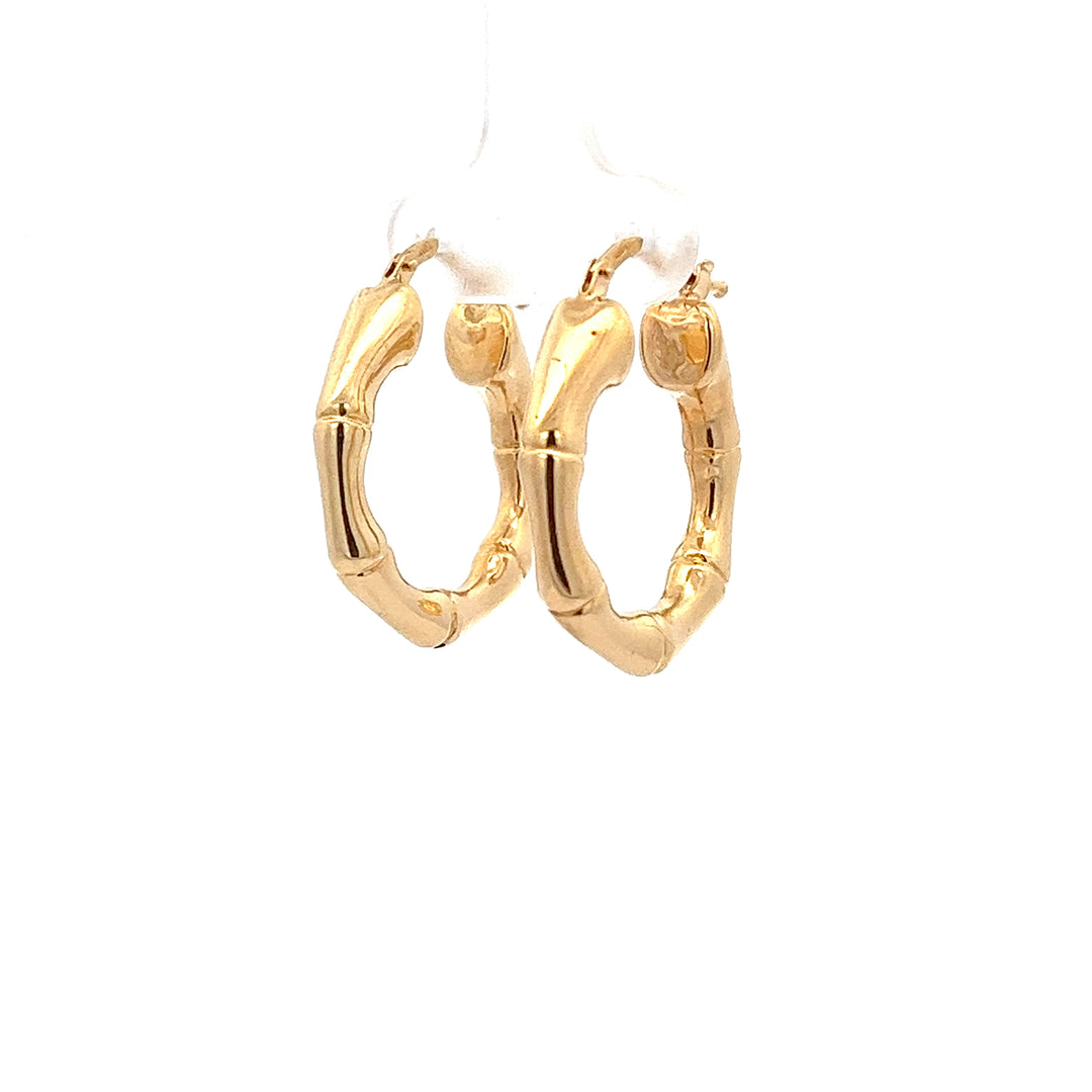 14K Medium 25mm Bamboo Hoops