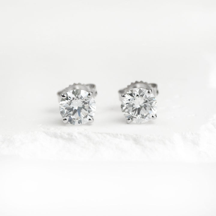 14K White Gold Lab Diamond Stud Earrings (2.66 carat)