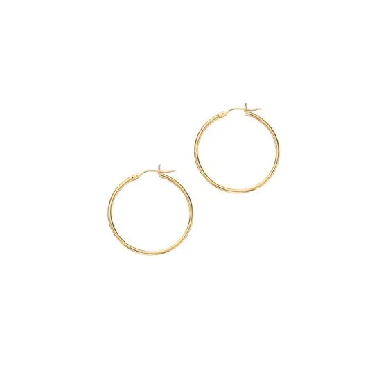 14K Gold 1.5x25mm Hoops