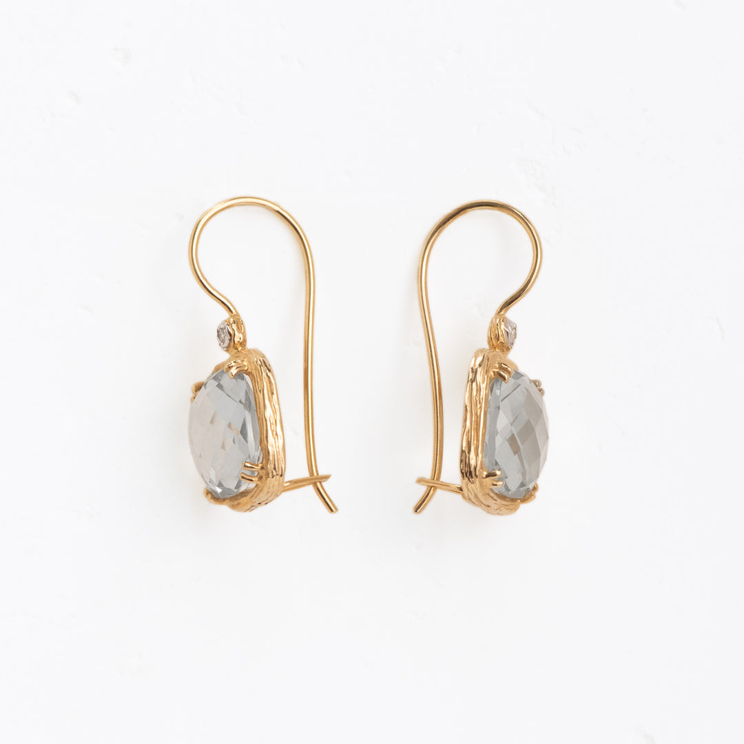 14KY Prassiolite & Dia Fishhoo