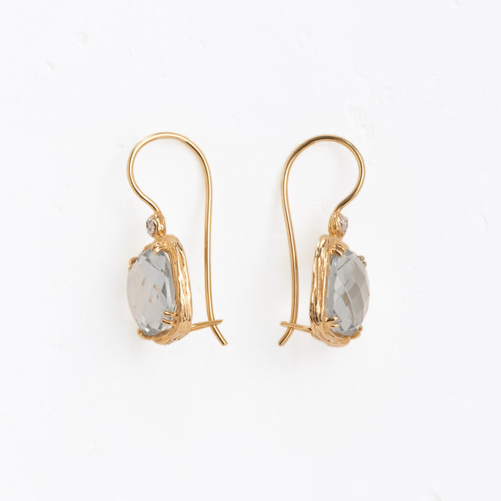 14KY Prassiolite & Dia Fishhoo