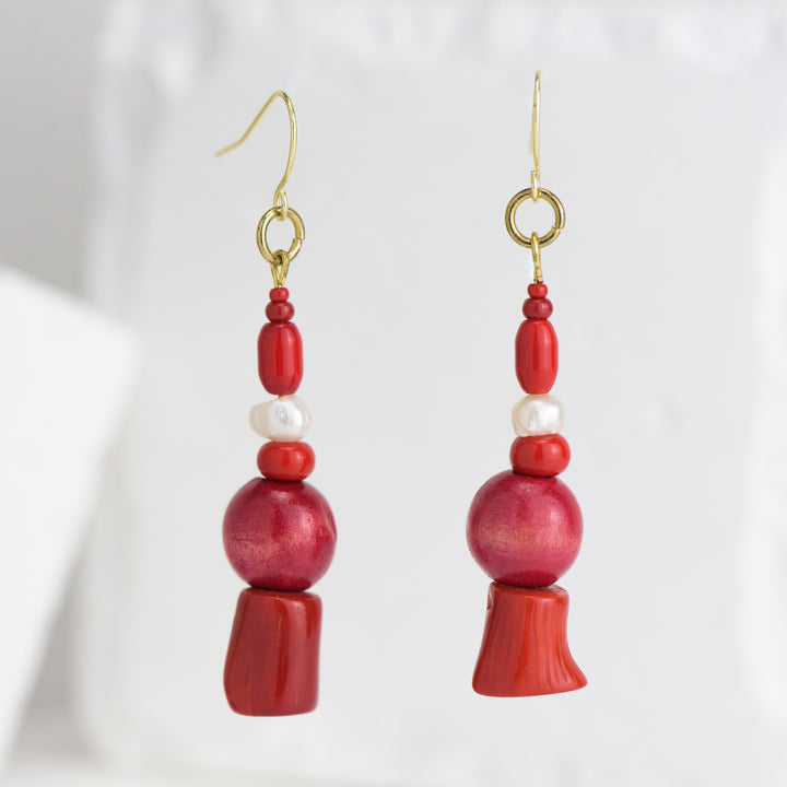 Bamboo Coral and Wooden Bead D