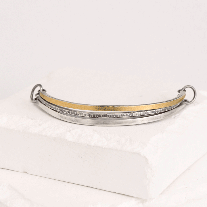 22K Bimetal 3 Band Bangle