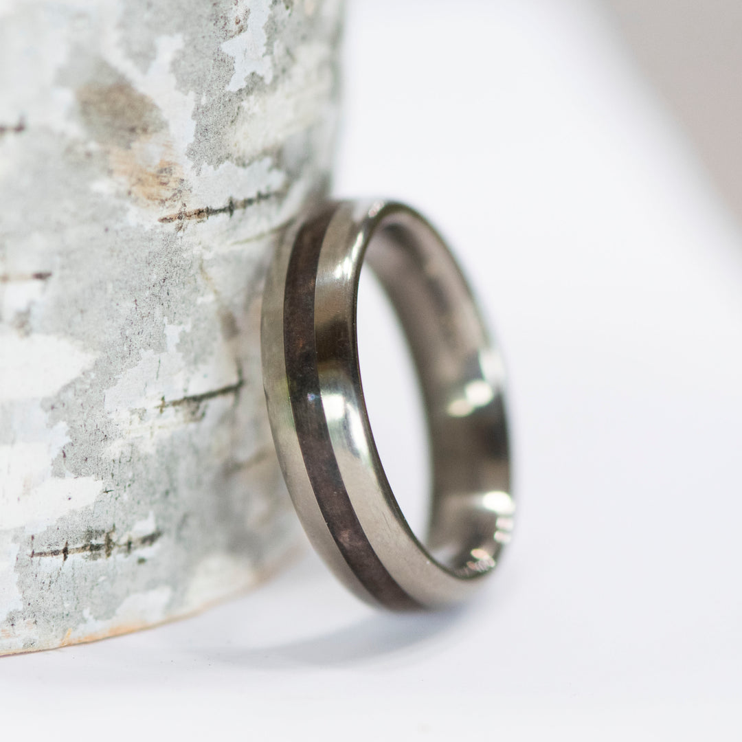 Titanium w/ Sterling Inlay Ban