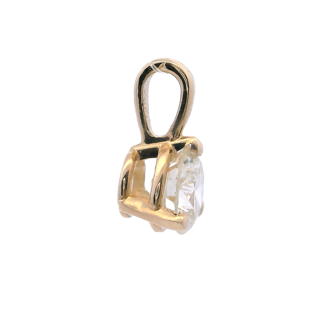 14K Yellow Gold Diamond Solitaire Pendant (0.44 carat)