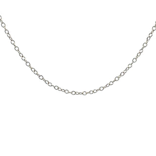 Rhodium-Plated Sterling Silver 1.4 mm Diamond-Cut Cable 16" Chain