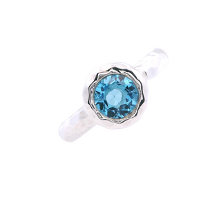 Sterling Silver Ripples With Blue Topaz Ring