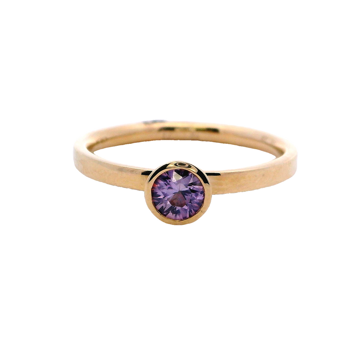 14K Yellow Gold Pink Sapphire Stackable Ring