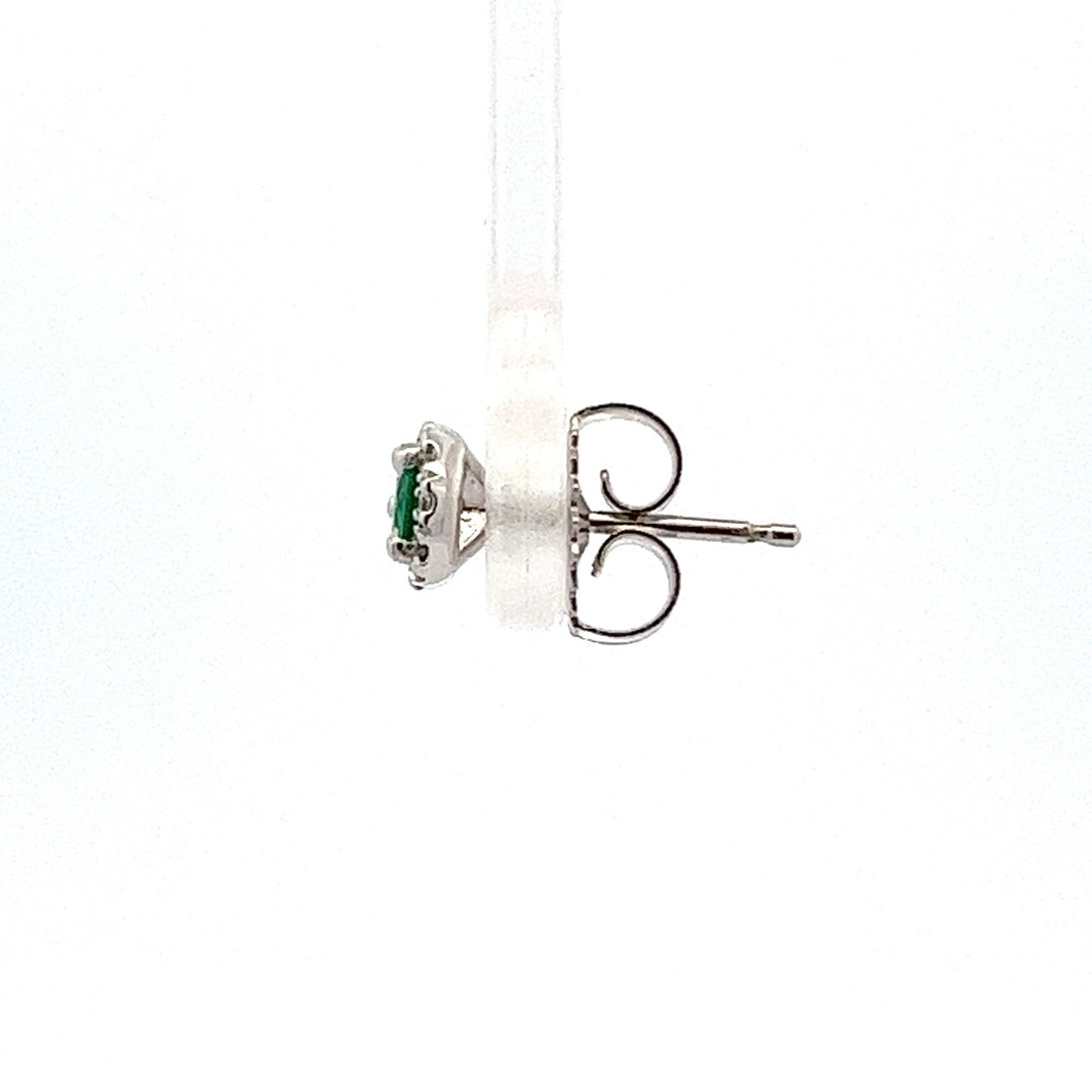 14KW 3mm Emerald Diamond Halo