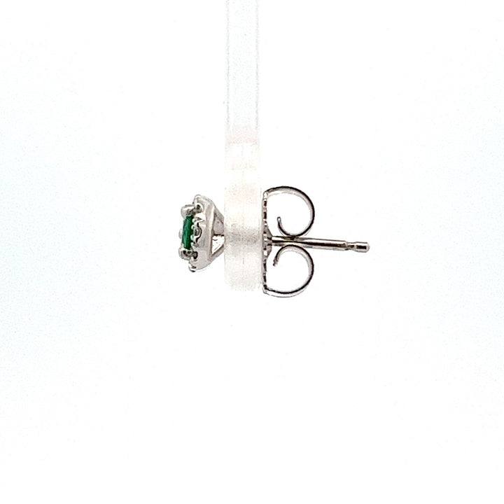 14KW 3mm Emerald Diamond Halo