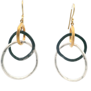 24K & Ox Silver Triple Circles