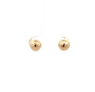 14K Gold 7mm Faceted Post Earring