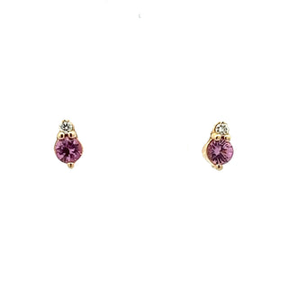 14KY 3.0mm Pink Sapphire .03ct