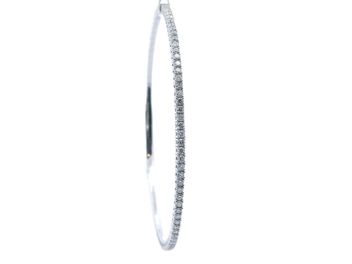 14K White Gold Diamond Flex Bangle (1.45 carat)