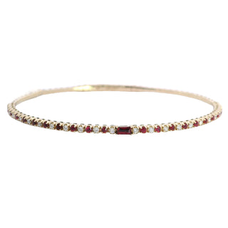 14KY Ruby & Dia Flex Bangle BG