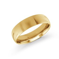 14K YG High Polish 6MM Band Si