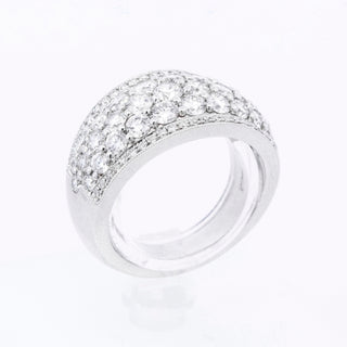 2cttw Pavé Three Row Diamond Anniversary Ring In White Gold