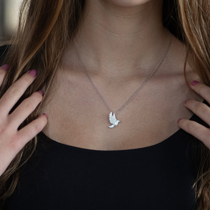 SS 20" White Dove Necklace