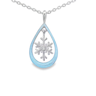 SS 20" Blue Snowflake Necklace