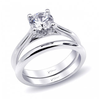 Peekaboo Diamond Engagement Ring Semi-Mount In White Gold