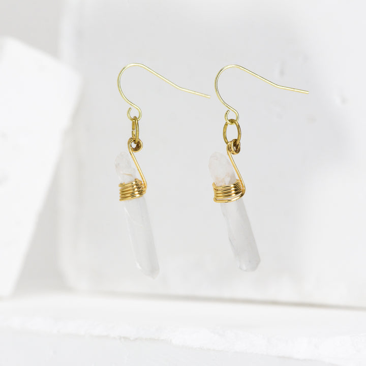 Clear Quartz Drop Earrings