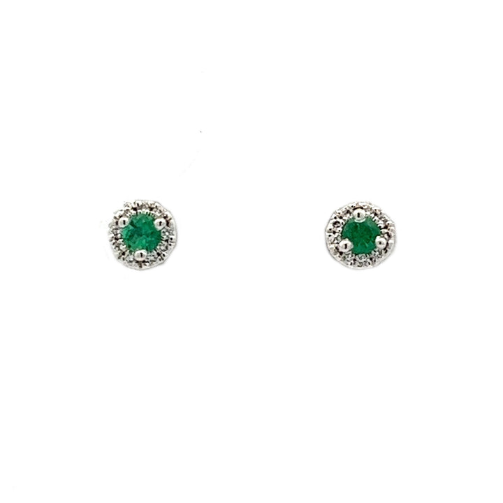 14KW 3mm Emerald Diamond Halo