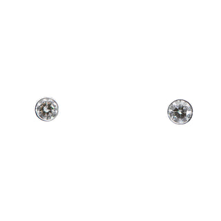 0.21 cttw Bezel Set Diamond Stud Earrings In White Gold
