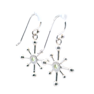 Earrings (Satellite Drop With Peridot) .925 Sterling Silver