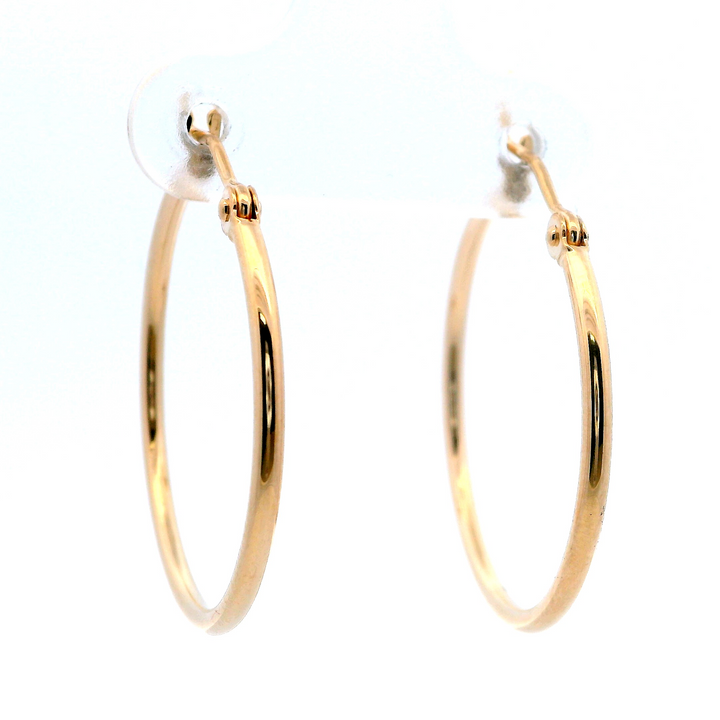 14K Gold 1.5x25mm Hoops