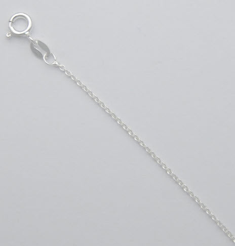 Sterling Silver 1.3mm Round Cable Chain 18"