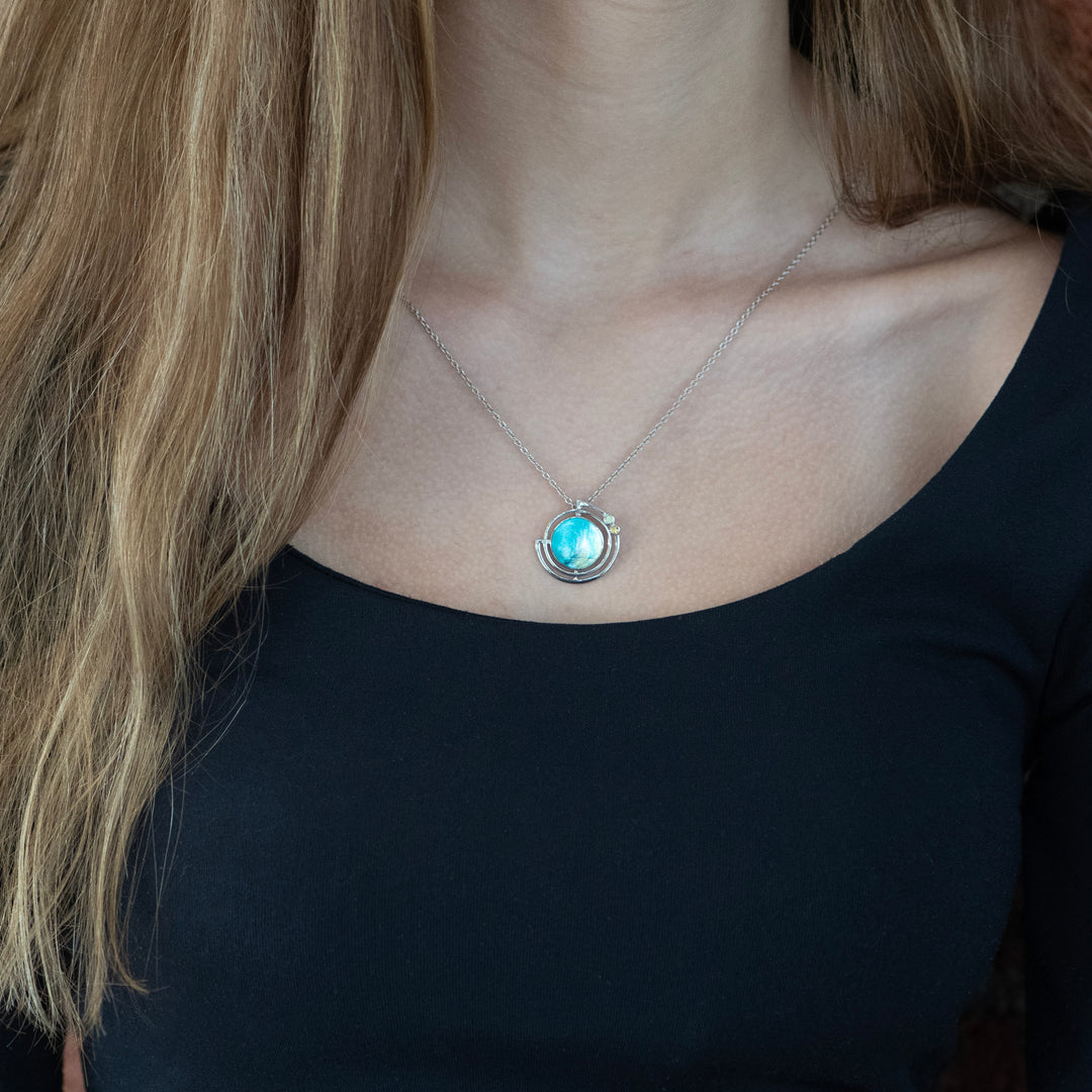 Sterling Silver Blue Planet wi