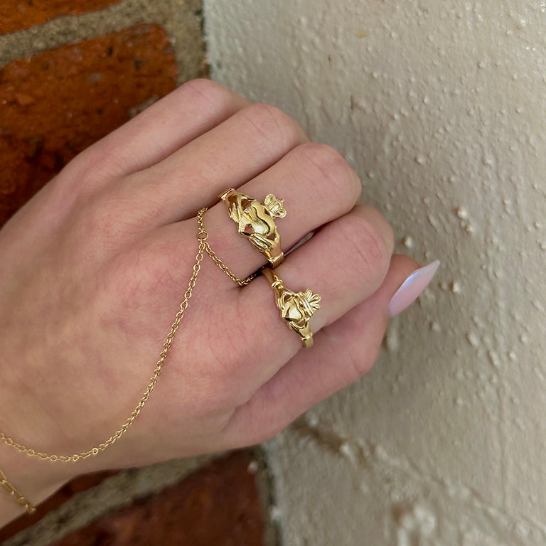 14KY Ladies Claddagh Ring Size 6.5