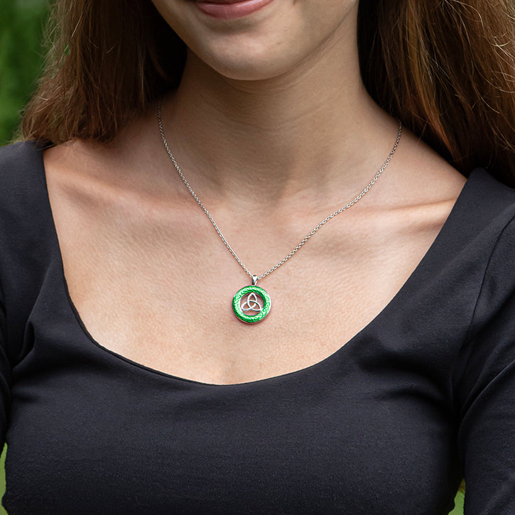 Sterling Silver Green Circle C