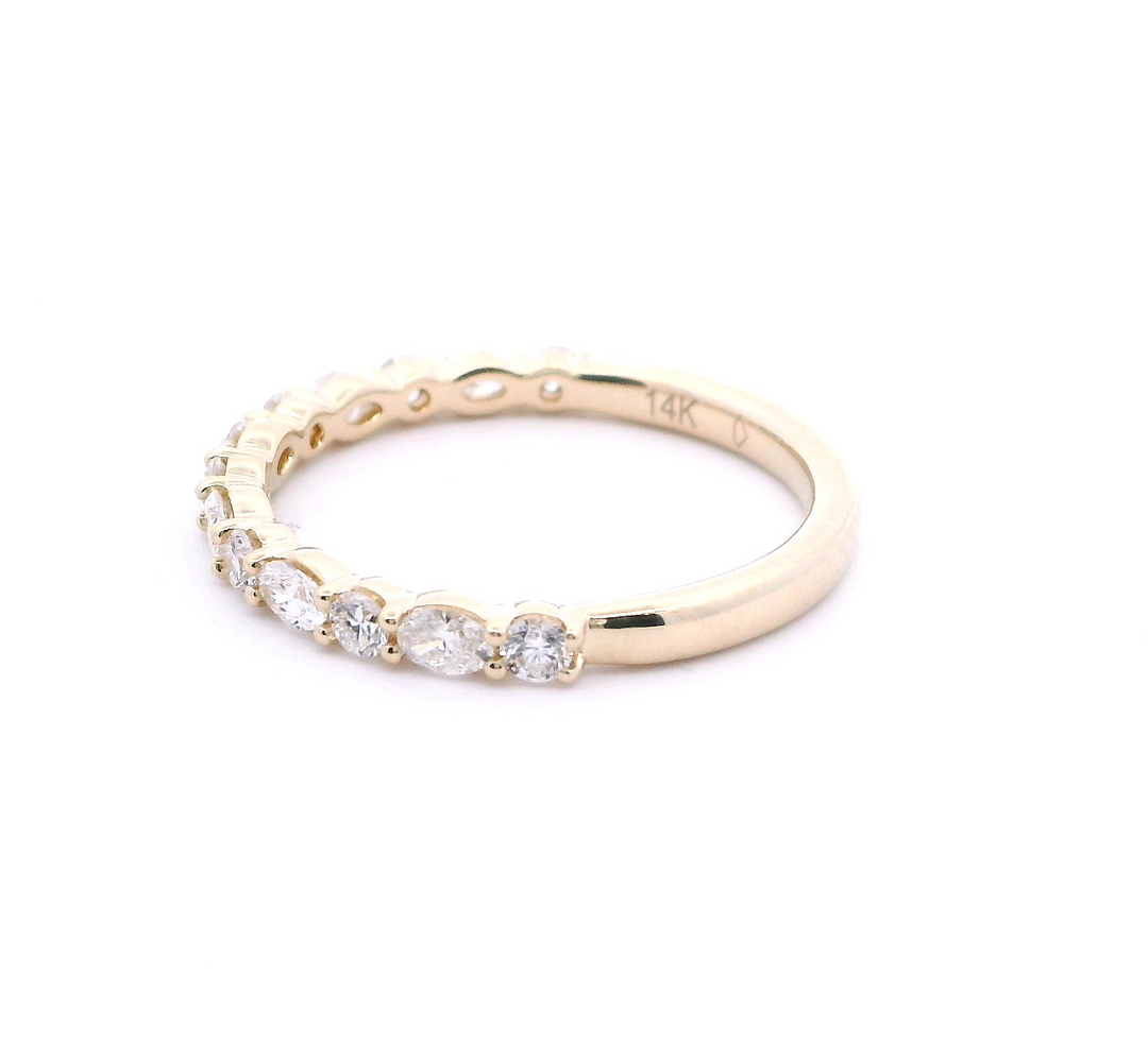 14KY  OV & RD Dia (.57cttw) Wedding Band
