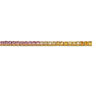 4.80 cttw Multi-Color Sapphire Line Bracelet In Yellow Gold