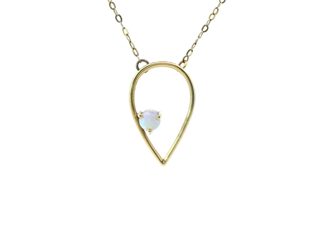 18KY Teardrop Opal Neckalce