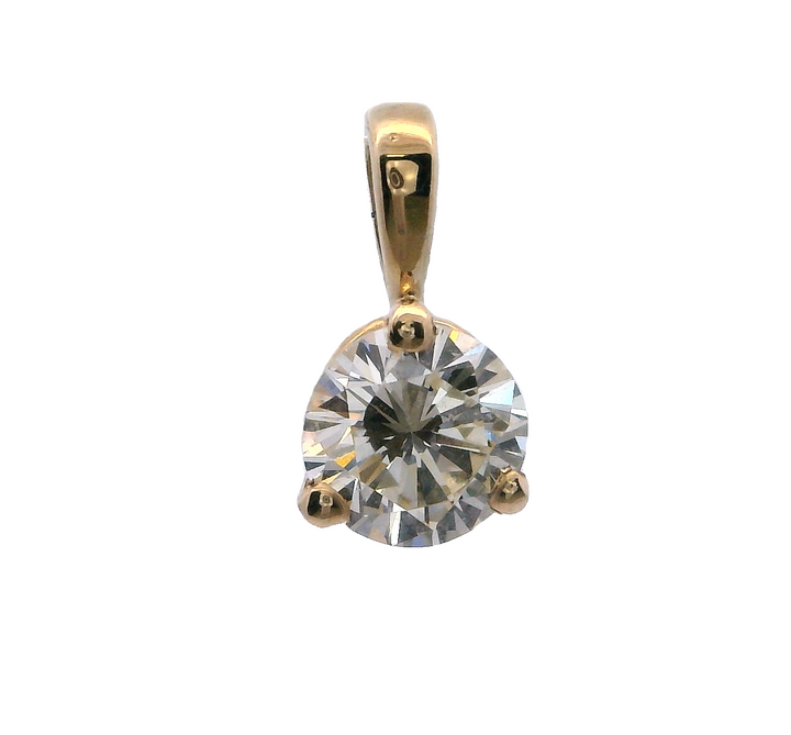 14K Yellow Gold Diamond Solitaire Pendant (0.44 carat)